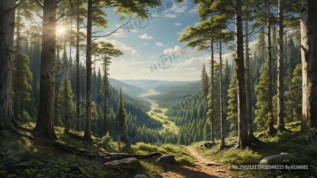 森林场景 视野开阔 可看到全景