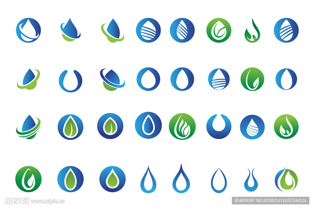 水滴图标LOGO标志元素