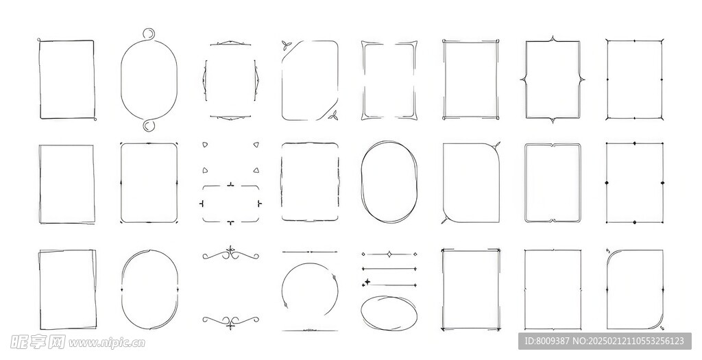 线描边框相框矢量插画