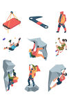 登山攀登卡通插画