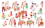 幼儿班儿童绘画插画
