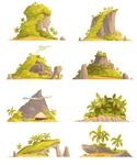 卡通海岛插画元素