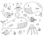 可爱海底元素插画