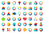 彩色图形矢量插画元素