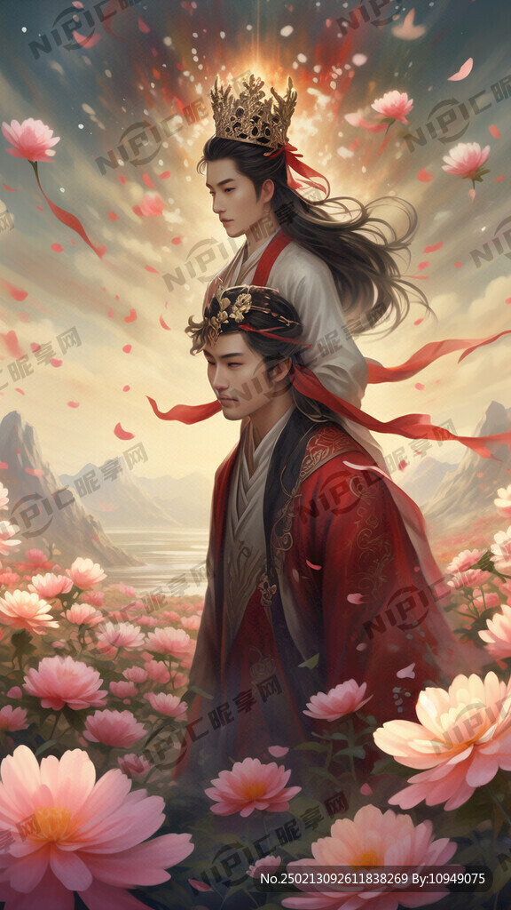 一个男士为女士带上皇冠