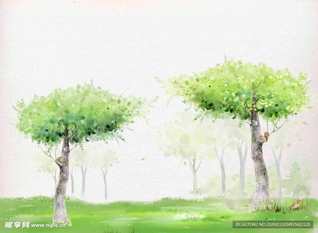 卡通绿色背景