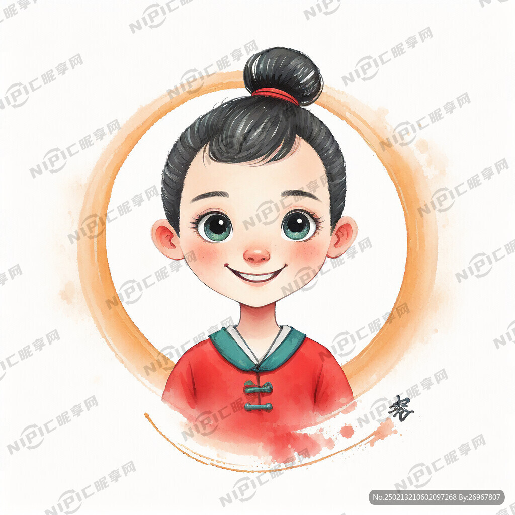 圆形徽章 内容为启智