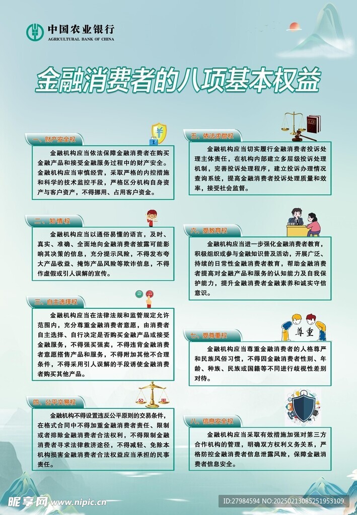 金融消费者的八项基本权益