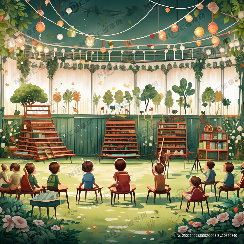 幼儿园 舞台  背景  