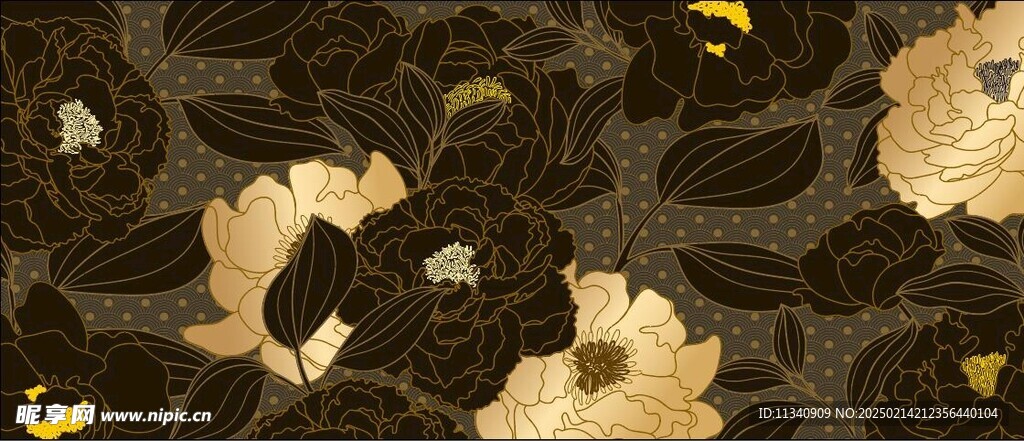 矢量奢华花朵底纹背景素材