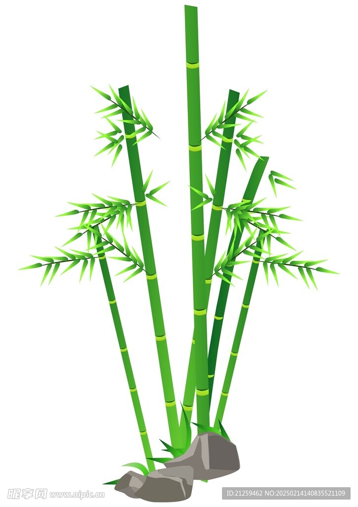 古风意境水墨竹子水彩手绘