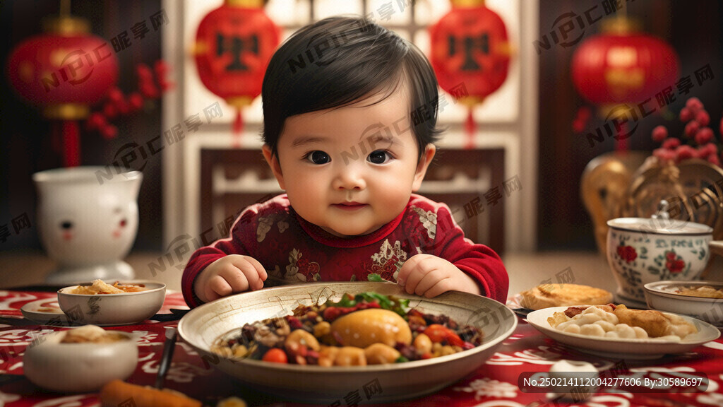 小宝宝吃年夜饭