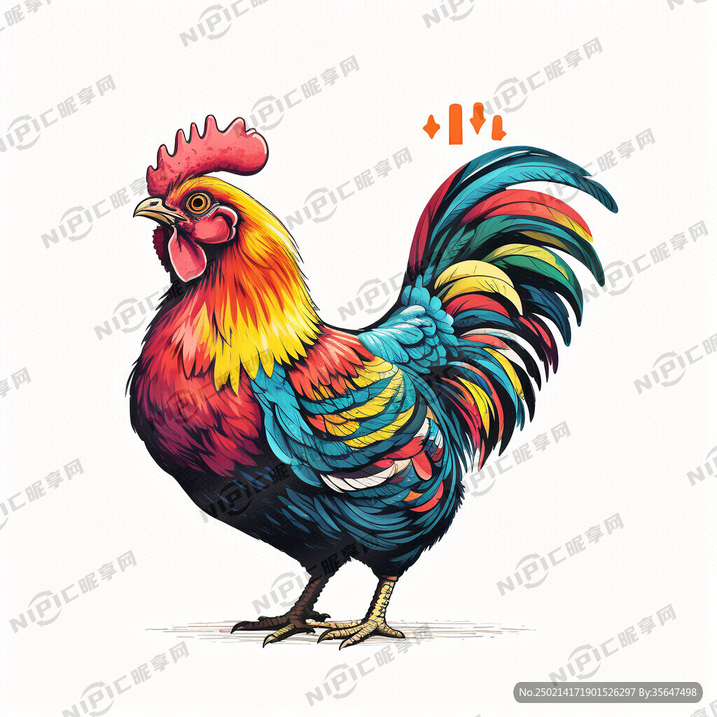 一只鸡 彩色 简笔画