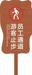 员工通道 游客止步  标识牌 