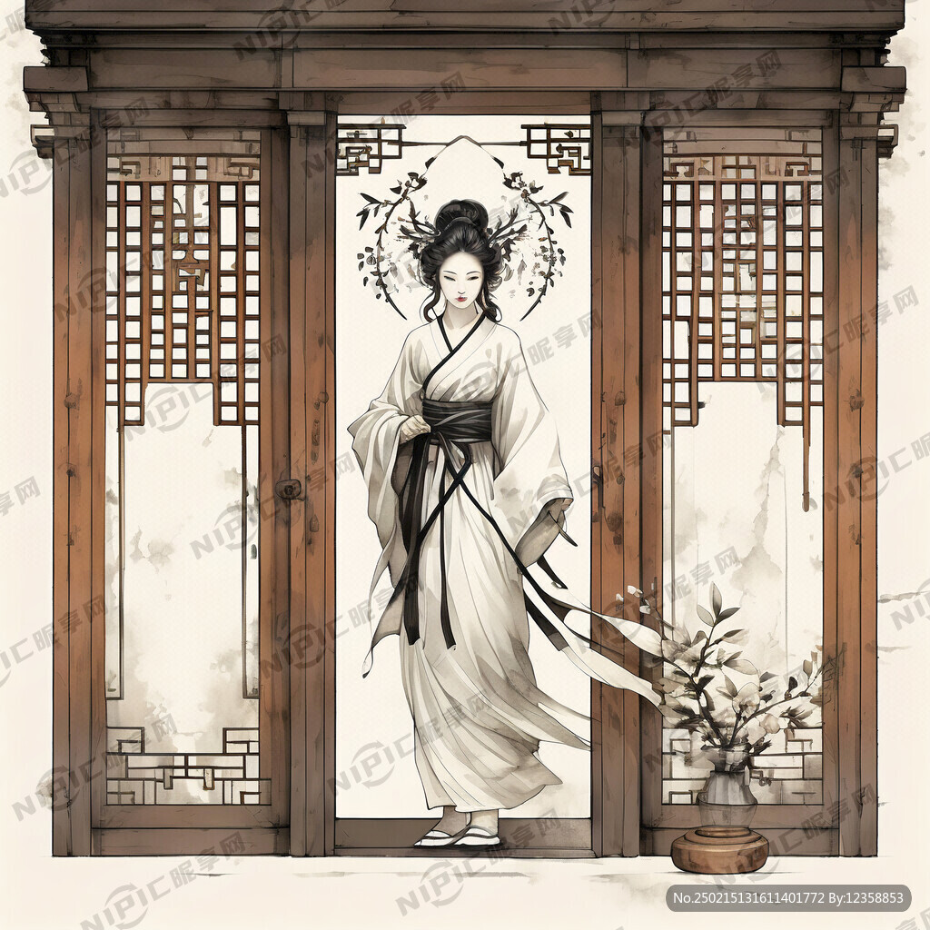 中国门神 门神 春联 复古