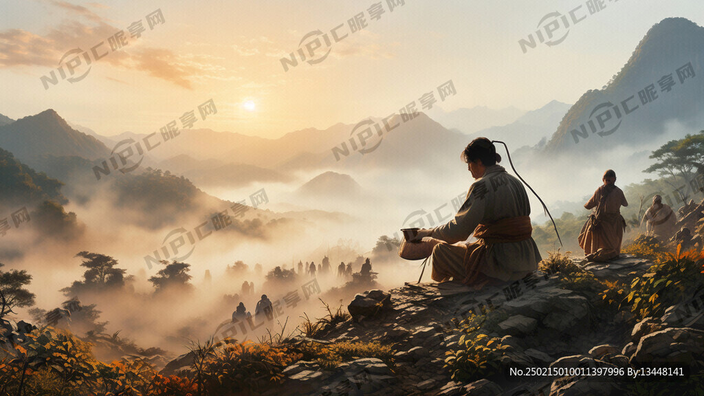 要有茶山和采茶人 采茶人是主体