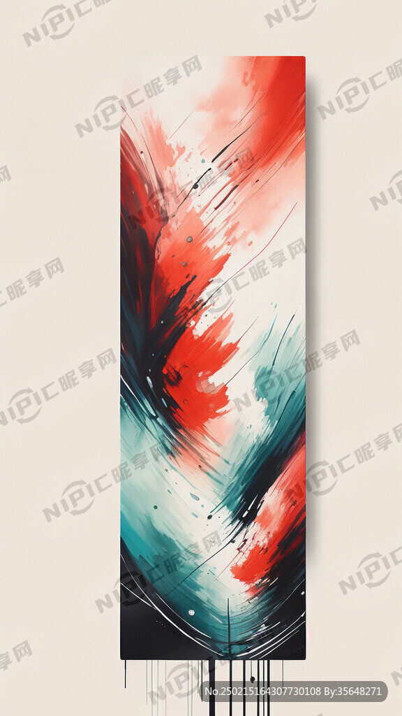 抽象简约的线条感手绘油画