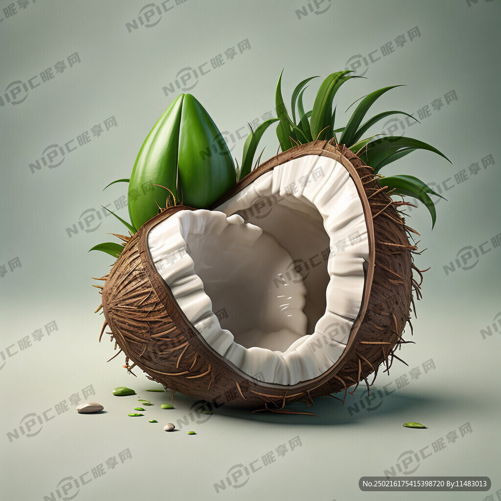 椰子 高清 渲染卡通 绿色