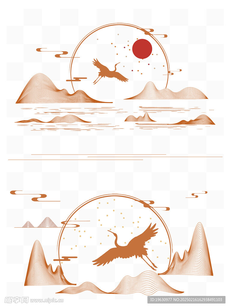 中国风山水线条