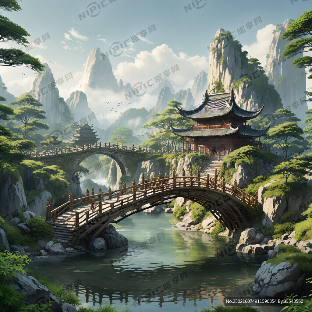 梦幻仙境新中式风景 超高清