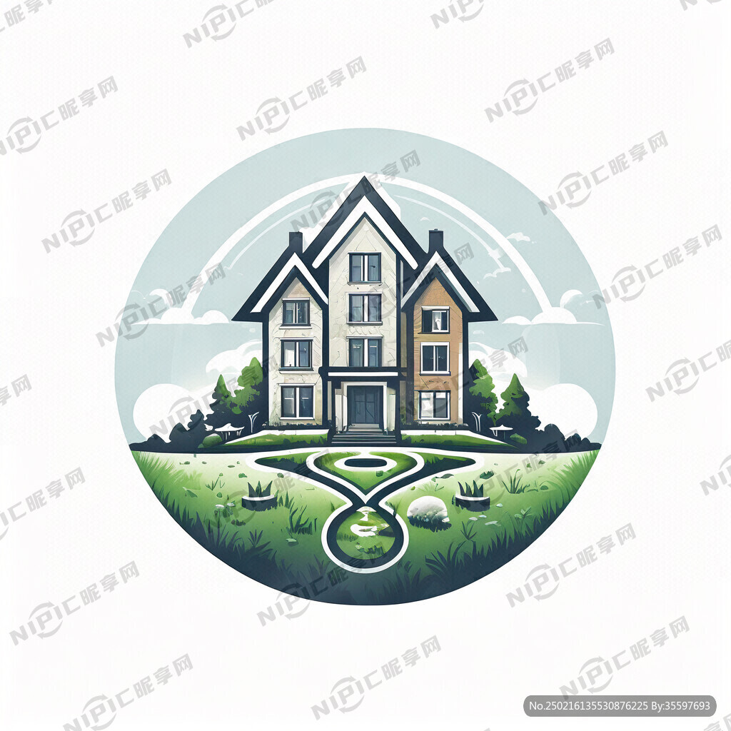 新立群  图标为房产为设计内容