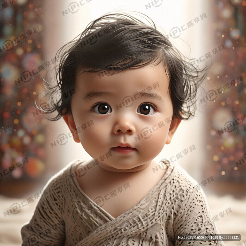 小宝宝 1岁 亚洲面孔。