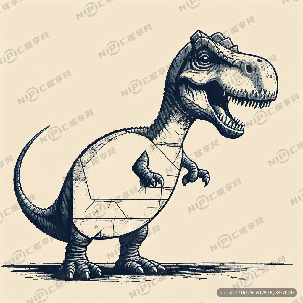 板砖打恐龙简笔画