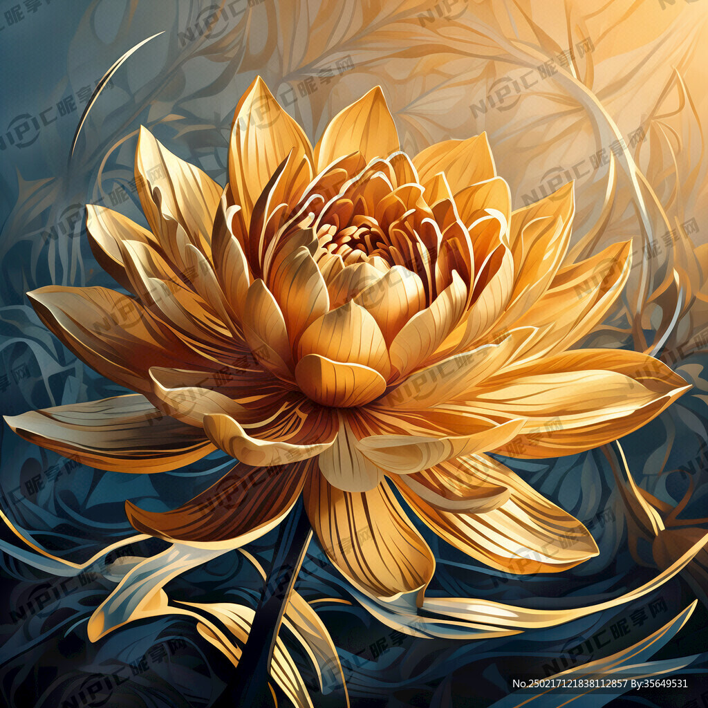 金莲花 矢量 线条