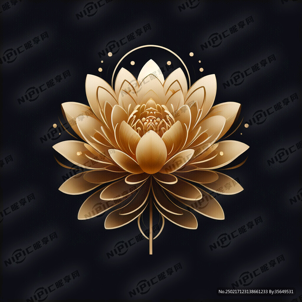 金莲花 极简风格 矢量 商标