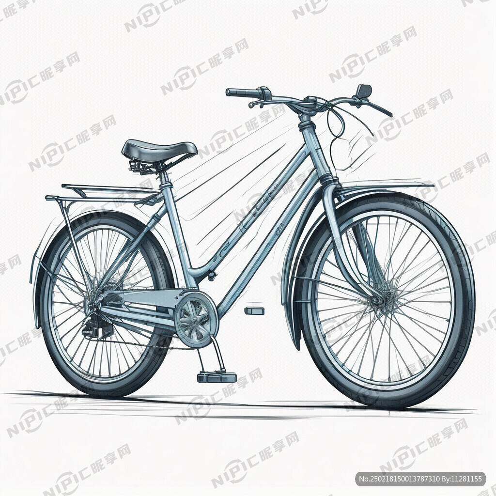 电动自行车车线稿图