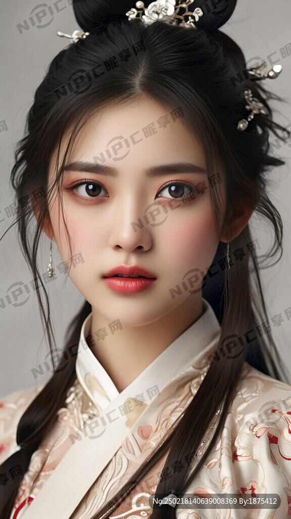 美女肩膀以上的脸部照片