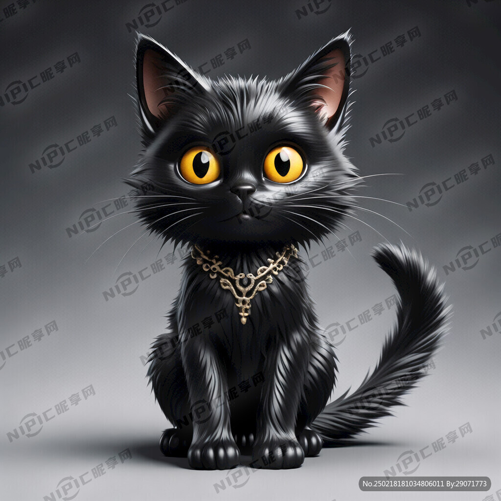 黑色 卡通猫  整体猫
