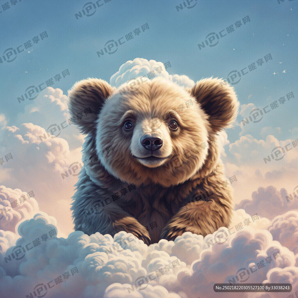 小熊云朵头像背景图图片
