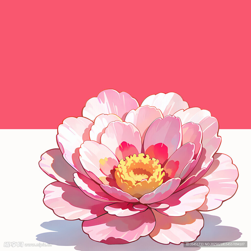 手绘卡通牡丹