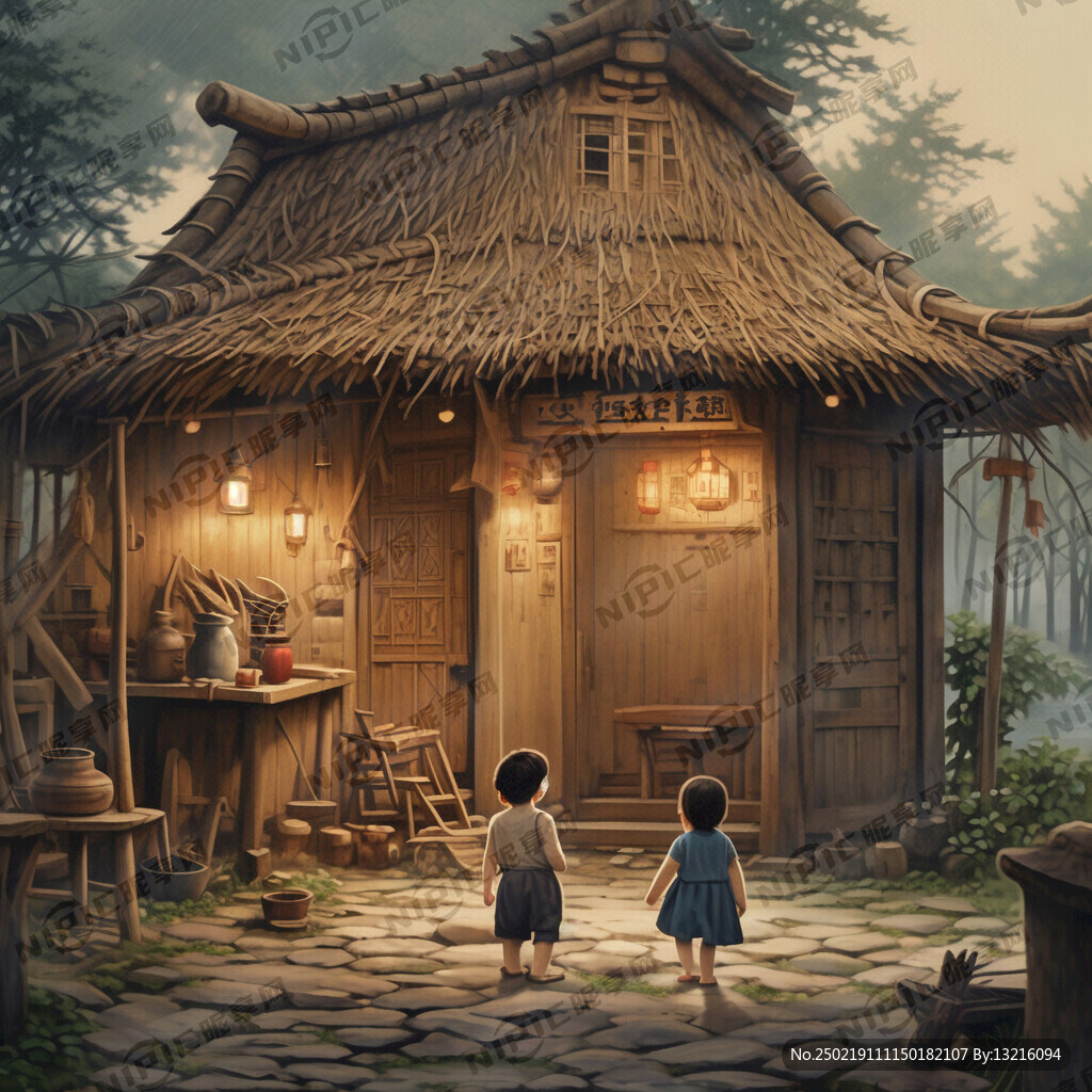 童年 茅草屋 外婆给我讲故事