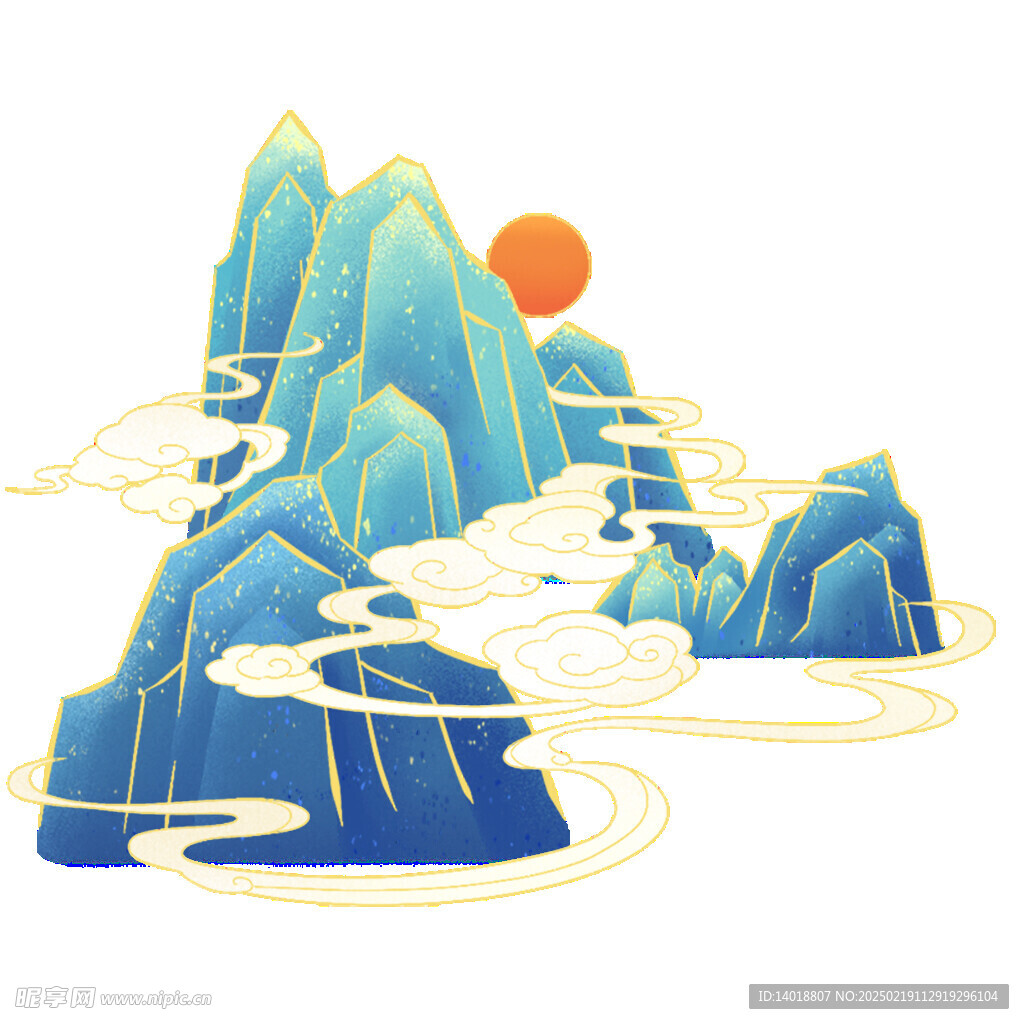 中式插画山水元素