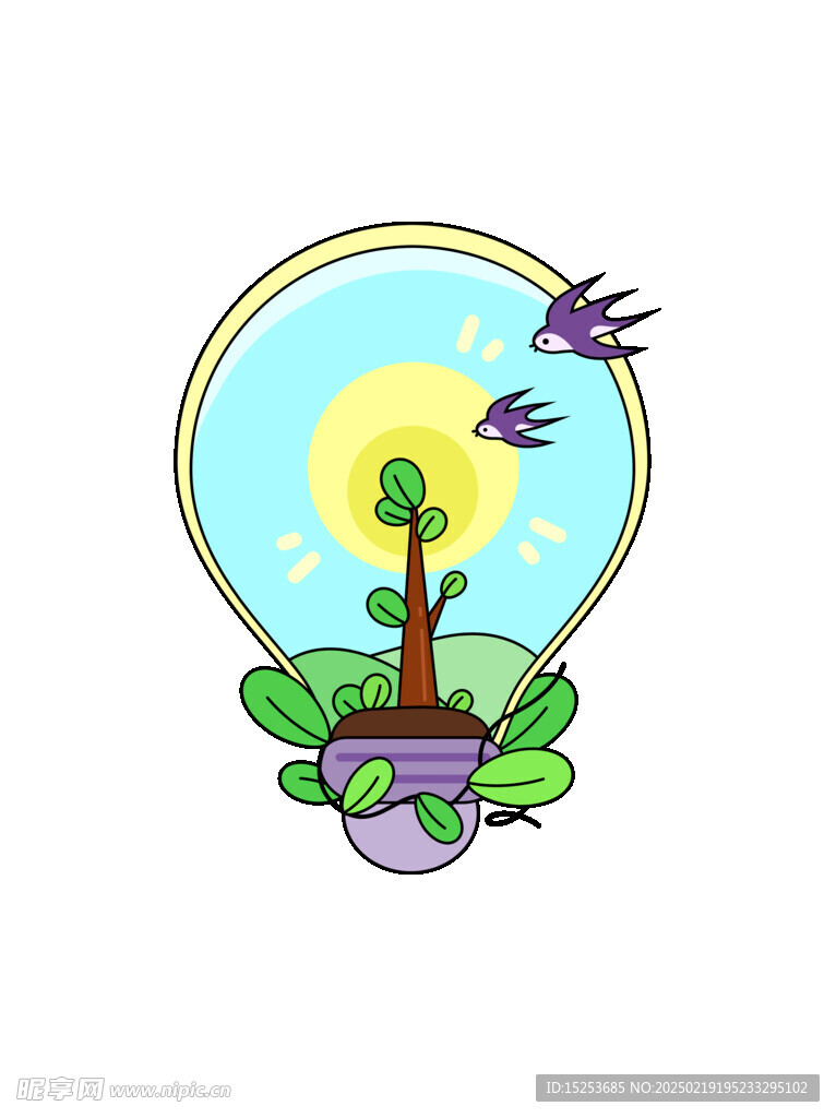 植树节环保概念环保灯泡元素