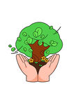 植树节环保概念手捧绿树元素