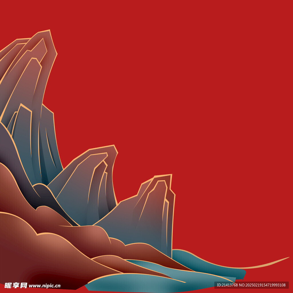 国潮古风山水 