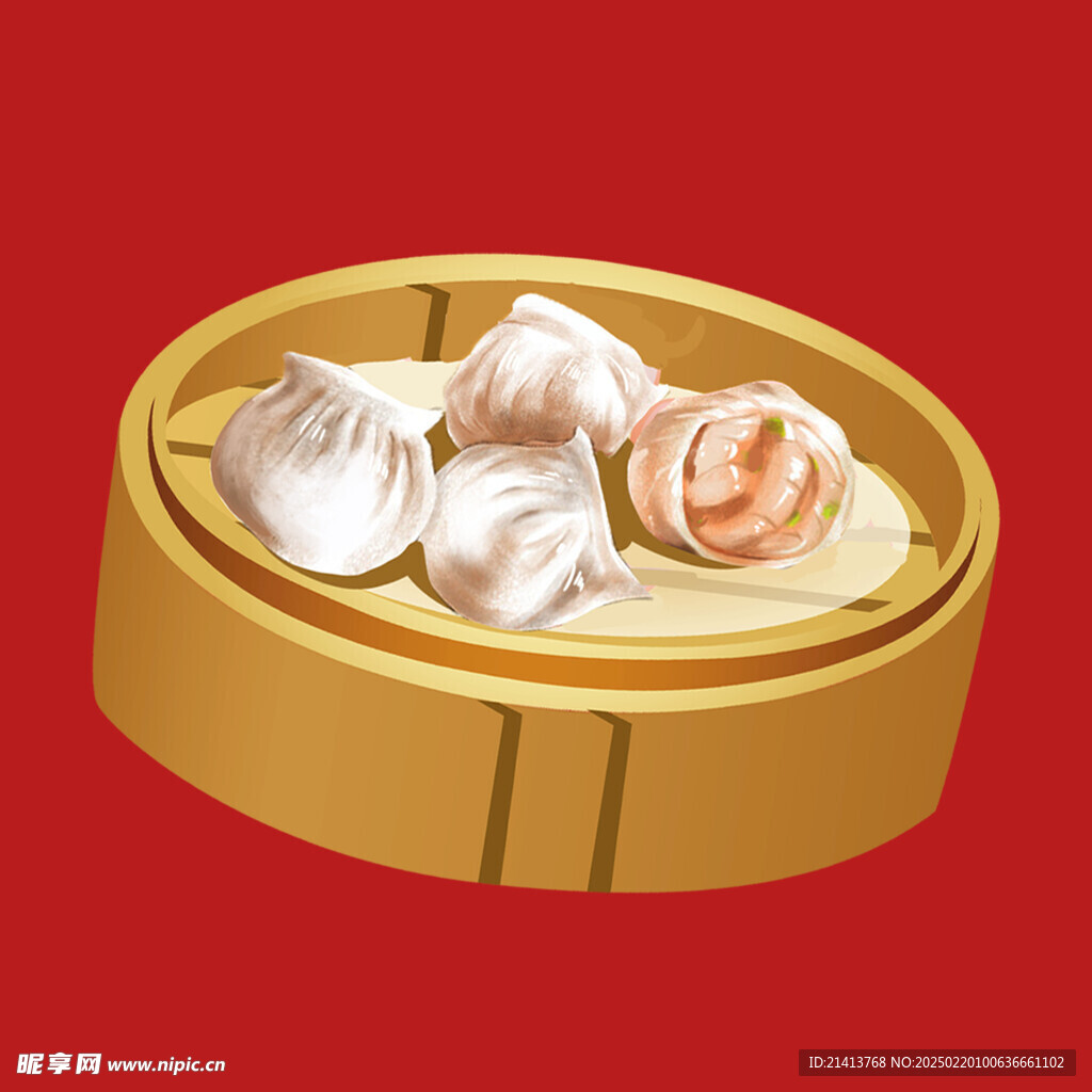 手绘卡通饺子 