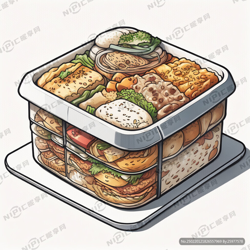 盒饭手绘