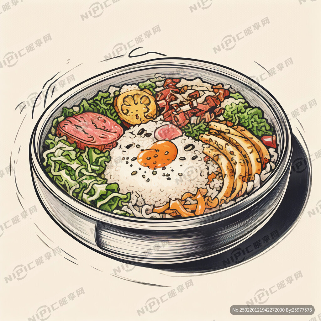 盒饭手绘