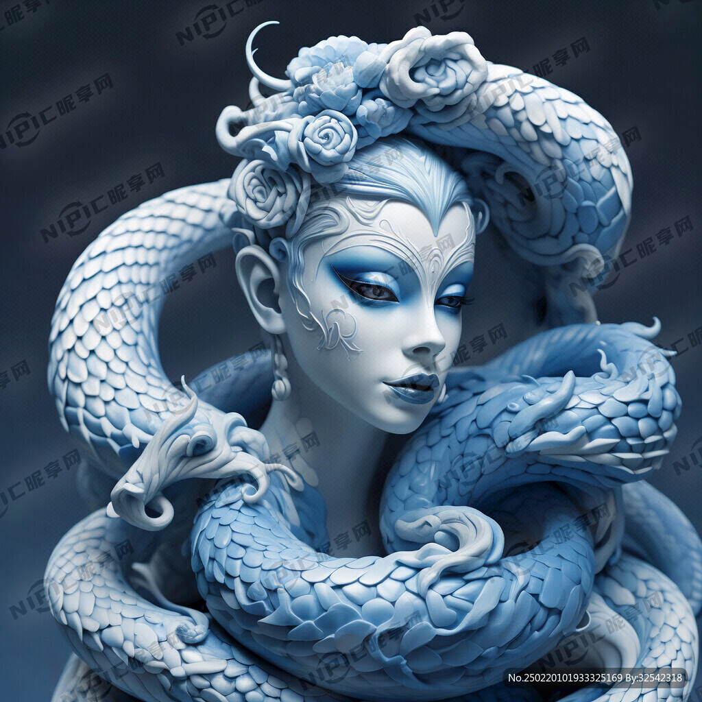 蓝 白 粉为主 有白蛇