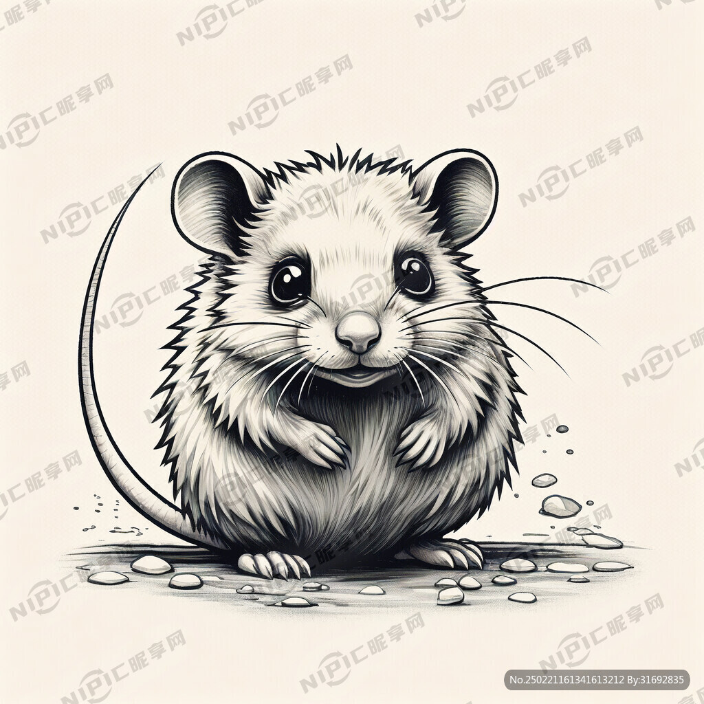 鼹鼠 简笔画