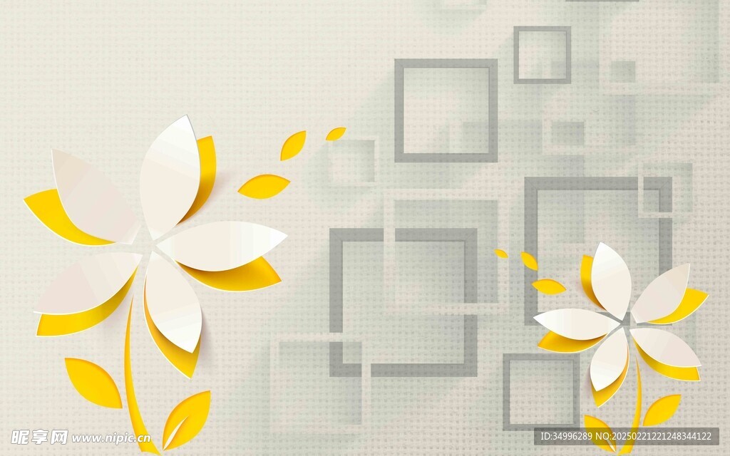 简约花朵背景墙