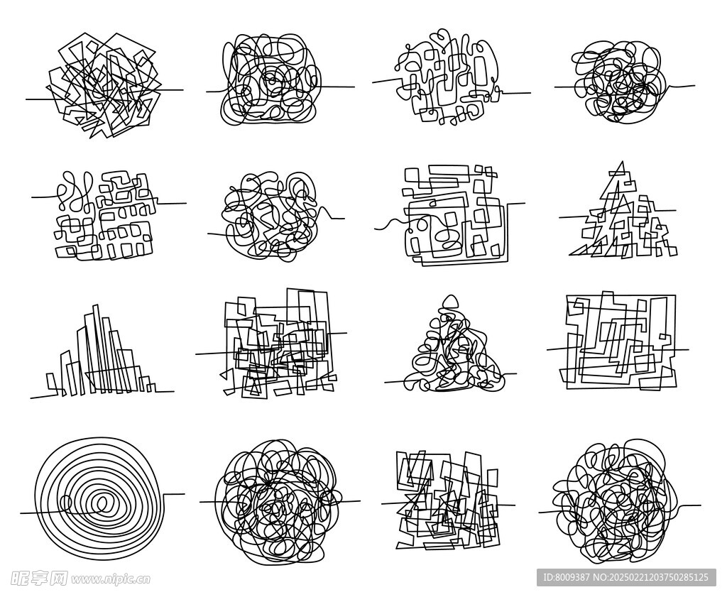 凌乱线条矢量插画