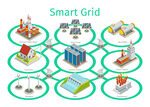 智慧电网等距插画