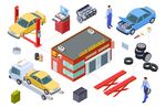 汽车维修与道路救援插画