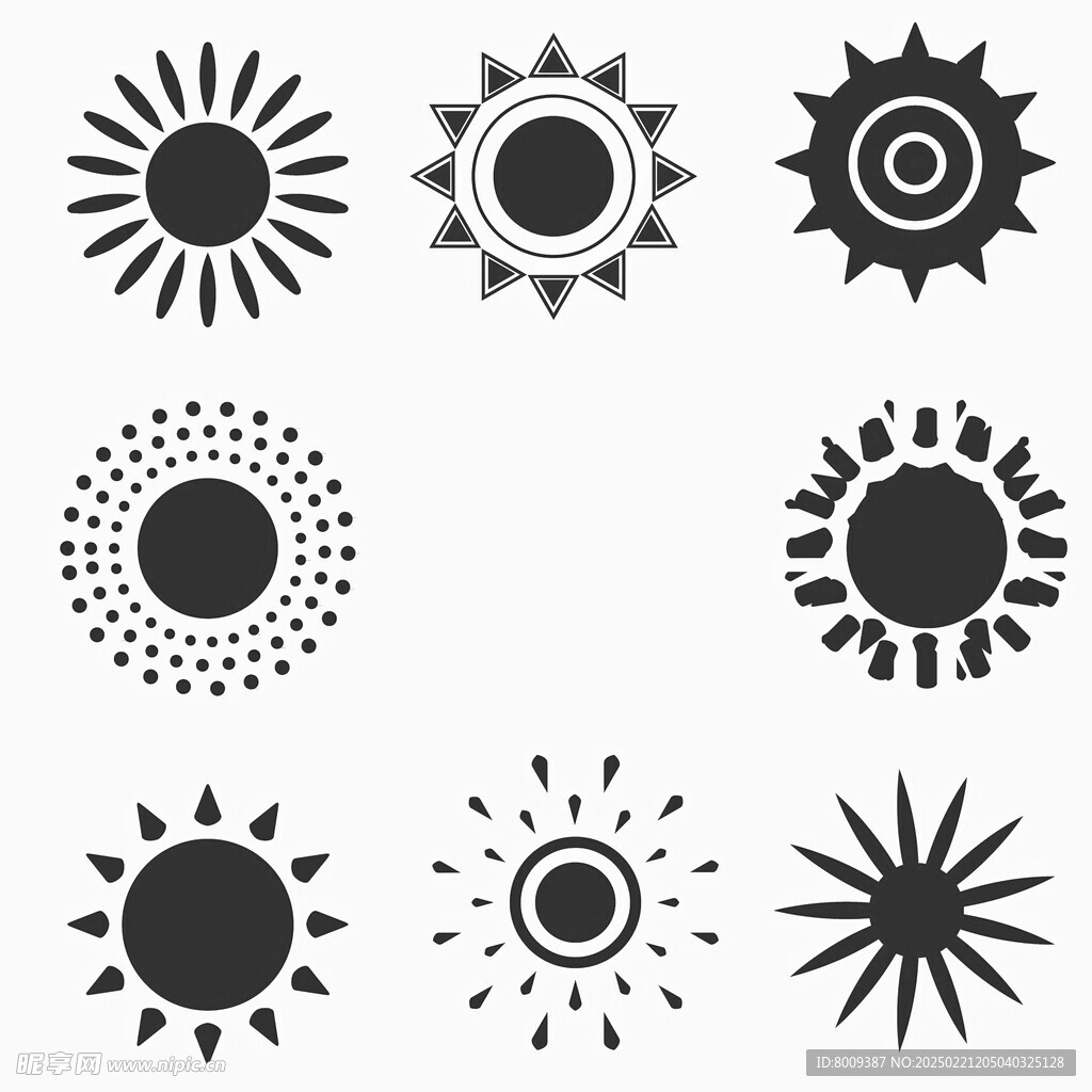 太阳简笔画矢量元素