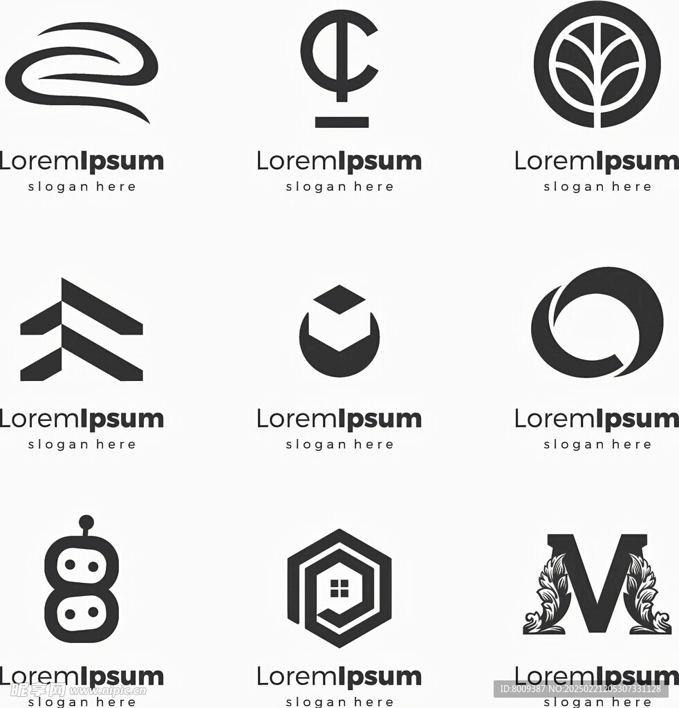 潮流简约LOGO模板元素
